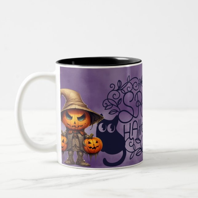 Em Dois Tons Caneca de café Spooky Halloween (Esquerda)