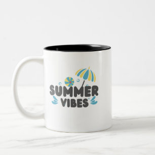 Em Dois Tons Caneca de Café Summer Vibes   Caneca Guarda-Sol da