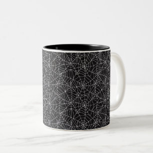 Em Dois Tons Caneca de Café Teias de Aranha de Halloween