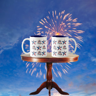 Em Dois Tons Caneca de café "Terra dos Livres" de 4 de Julho