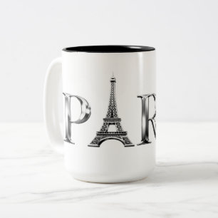 Em Dois Tons Caneca de Café Torre Eiffel de Paris   Desi Elegan