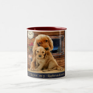 Em Dois Tons caneca de café Two-Tone labrador retriever