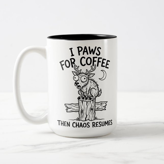 Em Dois Tons Caneca de Café Two-Tone Surpresa de Veado Assustad (Esquerda)