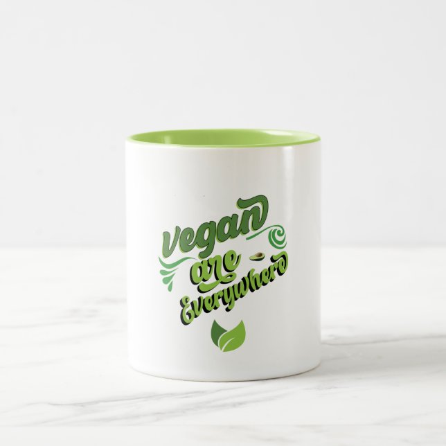 Em Dois Tons caneca de café Two-Tone vegan-are-everywhere (Centro)