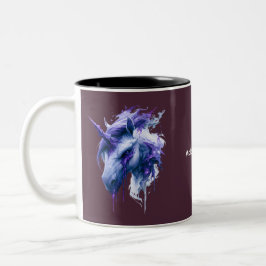 Em Dois Tons Caneca de Café Unicórnio de Fantasia Sombria