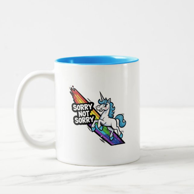 Em Dois Tons Caneca de Café Unicórnio Sem Desculpas (Esquerda)