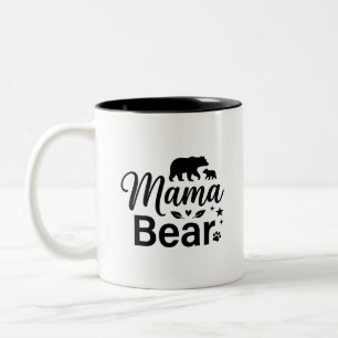 Em Dois Tons Caneca de Café Urso Mama Colorida de Duas Cores El