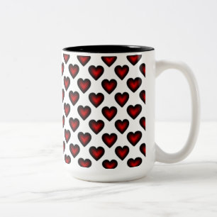 Em Dois Tons Caneca de café vermelha do teste padrão dos