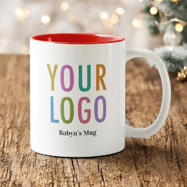 Em Dois Tons Caneca de Café Vermelha Interna com Logotipo e Nom