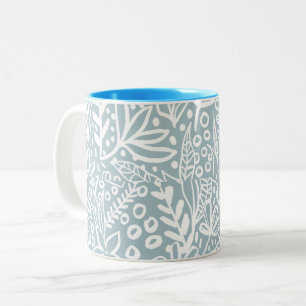 Em Dois Tons Caneca de Café Vintage Boho Floral & Borboleta