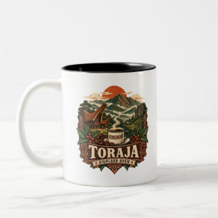 Em Dois Tons Caneca de Café Vintage Toraja Highland Brew Indoné