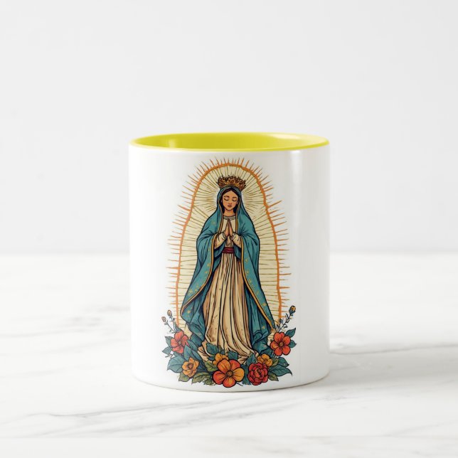 Em Dois Tons Caneca de Café Virgem de Guadalupe (Centro)