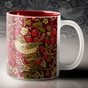 Em Dois Tons Caneca de Café William Morris Strawberry Thief