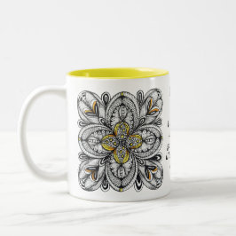 Em Dois Tons Caneca de Citação de Café da Manhã Personalizada c