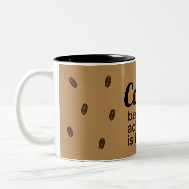 Em Dois Tons Caneca de Citação para Amantes de Café | Design Rú (Esquerda)