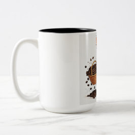 Em Dois Tons Caneca de Coelho e Grão de Café