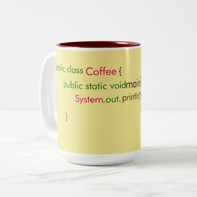 Em Dois Tons Caneca de Hora do Café - Presentes para programado (Frente Esquerda)