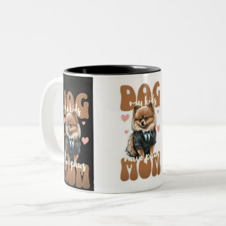 Em Dois Tons Caneca de Mãe de Cachorro – Design de Café e Cacho