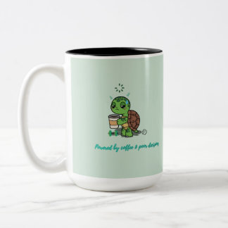 Em Dois Tons Caneca de Tartaruga de Café Fofa