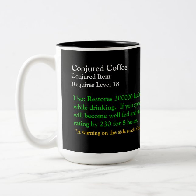Em Dois Tons Caneca de Warcraft - café de Conjoured - (Esquerda)