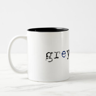 Em Dois Tons Caneca do café de Greysacle - branco