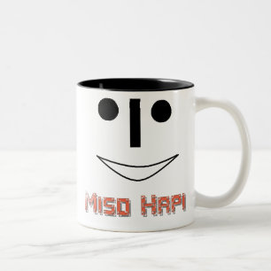 Em Dois Tons Caneca do copo de café de Hapi do Miso
