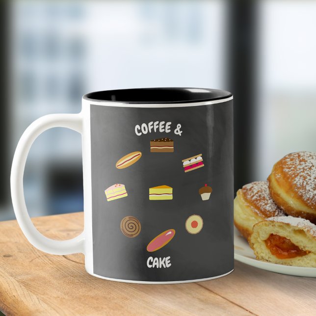 Em Dois Tons Caneca Enchimento de Meia Papai Noel Café e Bolo (Coffee & Cake Mug)