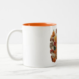 Em Dois Tons Caneca Fall Vibes, Caneca de Café Fall 2D Puff