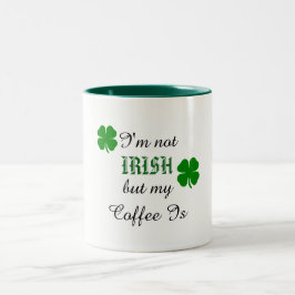 Em Dois Tons Caneca Irlandesa de Café Verde e Branco Fofa