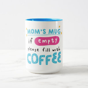 Em Dois Tons Caneca Mãe Fofa com Mensagem de Recarga de Café