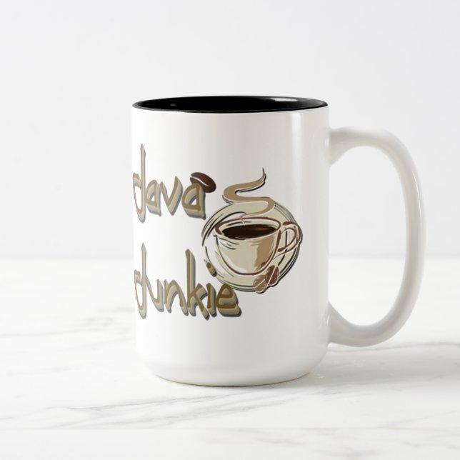 Em Dois Tons Caneca para Amantes de Café Java Junkie (Direita)
