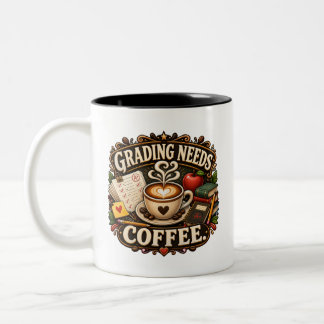 Em Dois Tons Caneca para Professor de Café para Corrigir