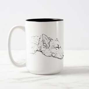 Em Dois Tons Caneca Pastor Alemão, Café Mãe de Cachorro Persona