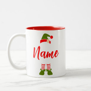Em Dois Tons Caneca Personalizada de Elfo, Caneca de Café de Na