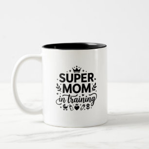 Em Dois Tons Caneca Super Mãe Amante de Café Tom Duplo Divertid