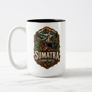 Em Dois Tons Caneca Vintage de Duas Cores Café Forte de Sumatra