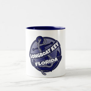 Em Dois Tons Chave Longboat Flórida, caneca de café