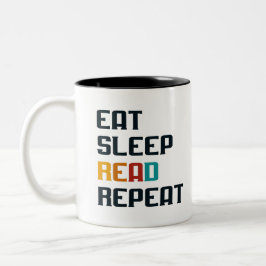 Em Dois Tons Coma sono leia a caneca de café repetida para o am