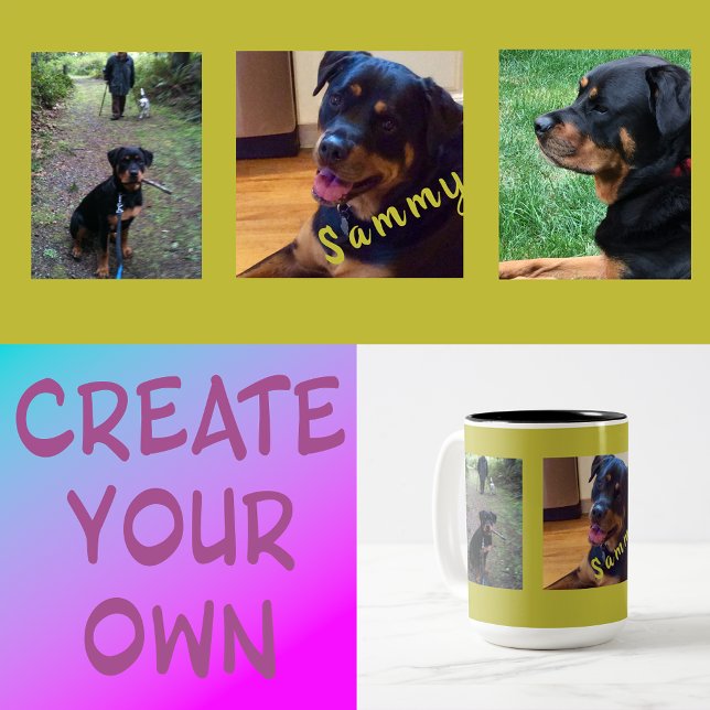 Em Dois Tons Crie Seu Próprio Presente de Caneca de Café com 3  (Create-Your-Own Coffee Cup)