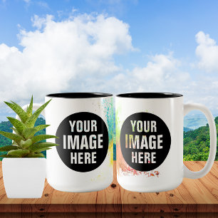 Em Dois Tons Crie sua própria caneca de café de 15oz e duas ton