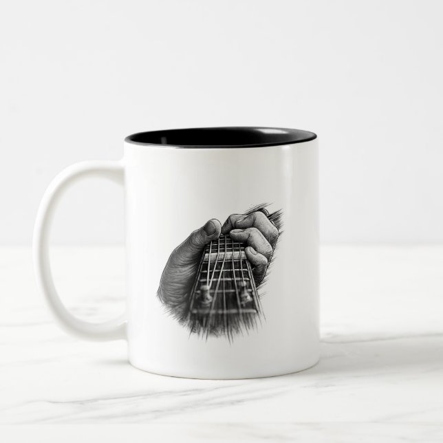 Em Dois Tons Design de Caneca de Café com Tampo de Guitarra Pre (Esquerda)