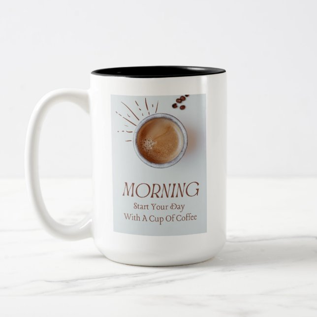 Em Dois Tons Design de Caneca de Café Elegância Ousada (Esquerda)