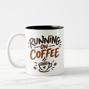 Em Dois Tons Design de Caneca de Café Engraçado Correndo com Ca