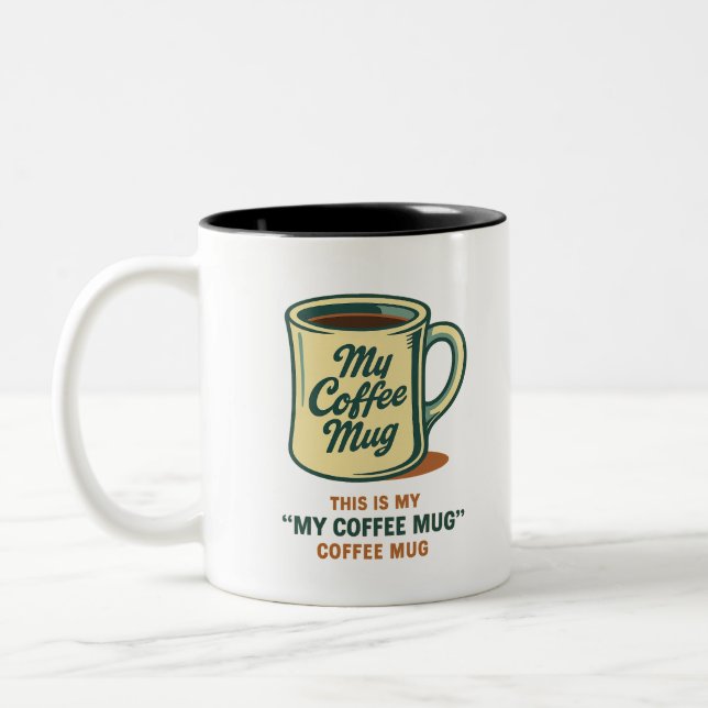 Em Dois Tons Design de Humor de Caneca de Café Retrô (Esquerda)