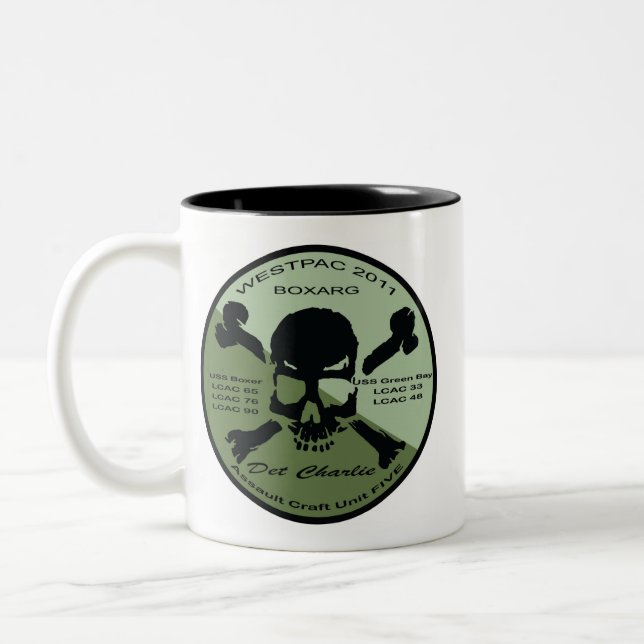 Em Dois Tons Destacamento Charlie e caneca de café de LCAC 33 (Esquerda)