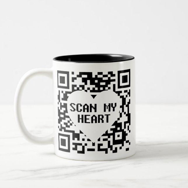 Em Dois Tons Digitalizar minha caneca de café do coração (Esquerda)