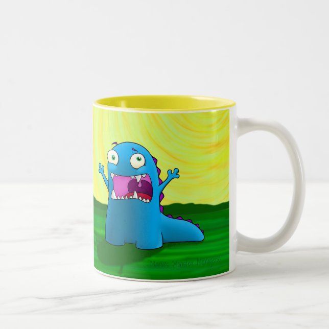 Em Dois Tons Dino me dê café, caneca de café (Direita)