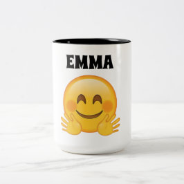 Em Dois Tons Emma personalizou a caneca de café do emoji