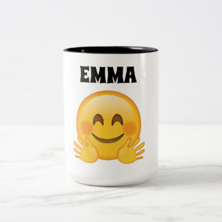 Em Dois Tons Emma personalizou a caneca de café do emoji