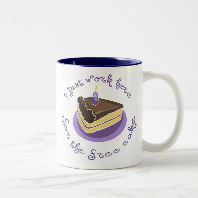 Em Dois Tons Eu apenas trabalho aqui livre a caneca de café (Direita)